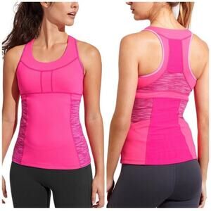 NEW Athleta hot pink space dye racerback tank XS workout running tennis yoga